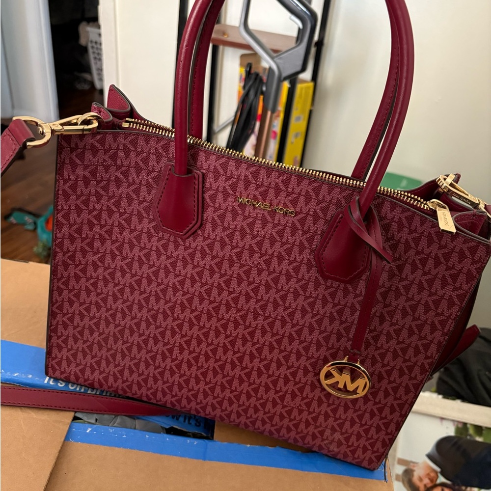 Michael Kors Red Signature Tote Bag